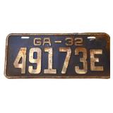 1932 Georgia license plate