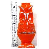 Orange paint 2 piece owl fairy lamp