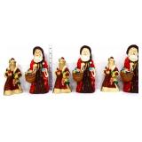 Lot of 6 Santa figural statues