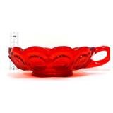 Fostoria red coin glass nappy