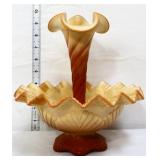 Fenton chocolate slag single horn epergne
