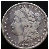 1879 Morgan silver dollar