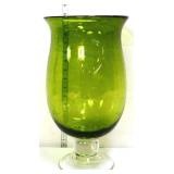 Large olive green MCM pedestal vase