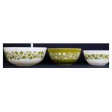 Lot of 3 vntg Pyrex spring blossom mixing bowls