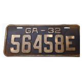 1932 Georgia license plate