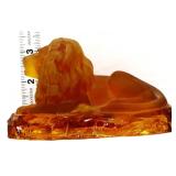 Fenton 2006 amber laying lion figure
