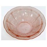 Vntg pink depression cherry blossom 8.5in bowl