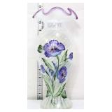 Fenton 12in French opal spiral optic floral vase