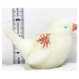 Fenton white satin bird with roses