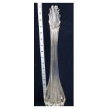 MCM LE Smith 15in clear ribbed stretch vase