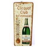 Vntg metal 6x13.5 Clicquot Club thermometer
