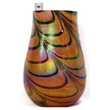 Telefora brown pulled feather iridescent vase