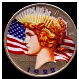 Colorized 1922 peace dollar