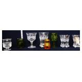 8 pieces of Fostoria coin glassware items