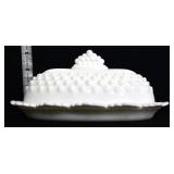Milk glass hobnail butter dish