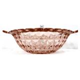 Pink depression windsor tab handle bowl