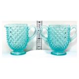 Fenton blue topaz hobnail sugar/creamer set