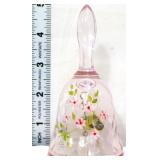 Pink Fenton bell w/ pink flowers