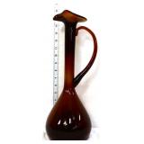 Vintage dark amber 14in ewer