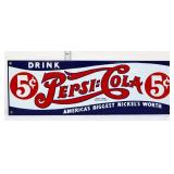 Porcelain 18x6 Drink Pepsi Cola sign