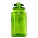 Vntg 12in green panel apothecary canister see pics