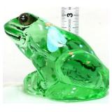 Fenton green frog with dragonfly on back