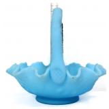 Fenton blue satin persian medallion basket