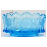 Fostoria 7.5in aqua blue coin glass bowl