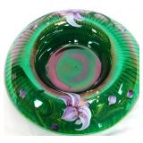 Fenton 10.5in emerald iridescent centerpiece bowl