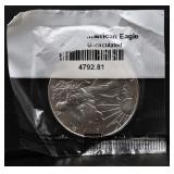 2001 silver eagle coin in org plastic