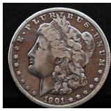 1901O Morgan silver dollar