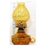 Fostoria amber coin dot oil lamp see pics
