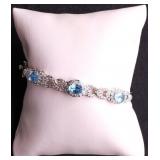 Blue topaz bangle bracelet, lab created