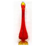 Fenton amberina 10.5in valencia hobnail swung vase