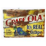 Vntg metal 19.5x13.5 Grape Ola adv sign