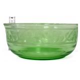 Green depression 7in cloverleaf bowl