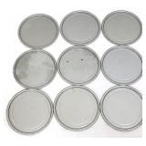 Lot of 9 metal oil can lids