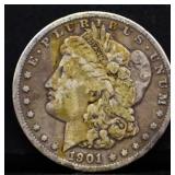 1901O Morgan silver dollar