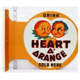 Metal 15x12 Heart O Orange flange sign