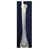 MCM LE Smith 16in clear ribbed stretch vase