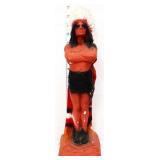 Vtg 16in chalkware Indian Chief figure