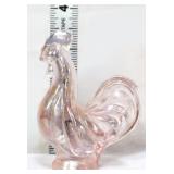 Fenton pink iridescent 3.5in rooster figure