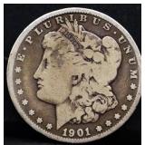 1901O Morgan silver dollar