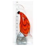 Art glass 11in cockatoo bird figure
