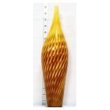 Art glass 16in amber swirl vase