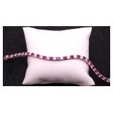 Ruby/white sapphire bracelet, lab grown
