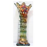 Green carnival 10.5in rustic vase