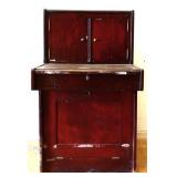 Vintage wood 2 door clerk cabinet see pics
