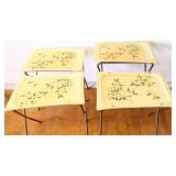 4 vntg Quaker floral folding tv trays see pics