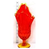 Fenton amberina 12in swung handkerchief vase